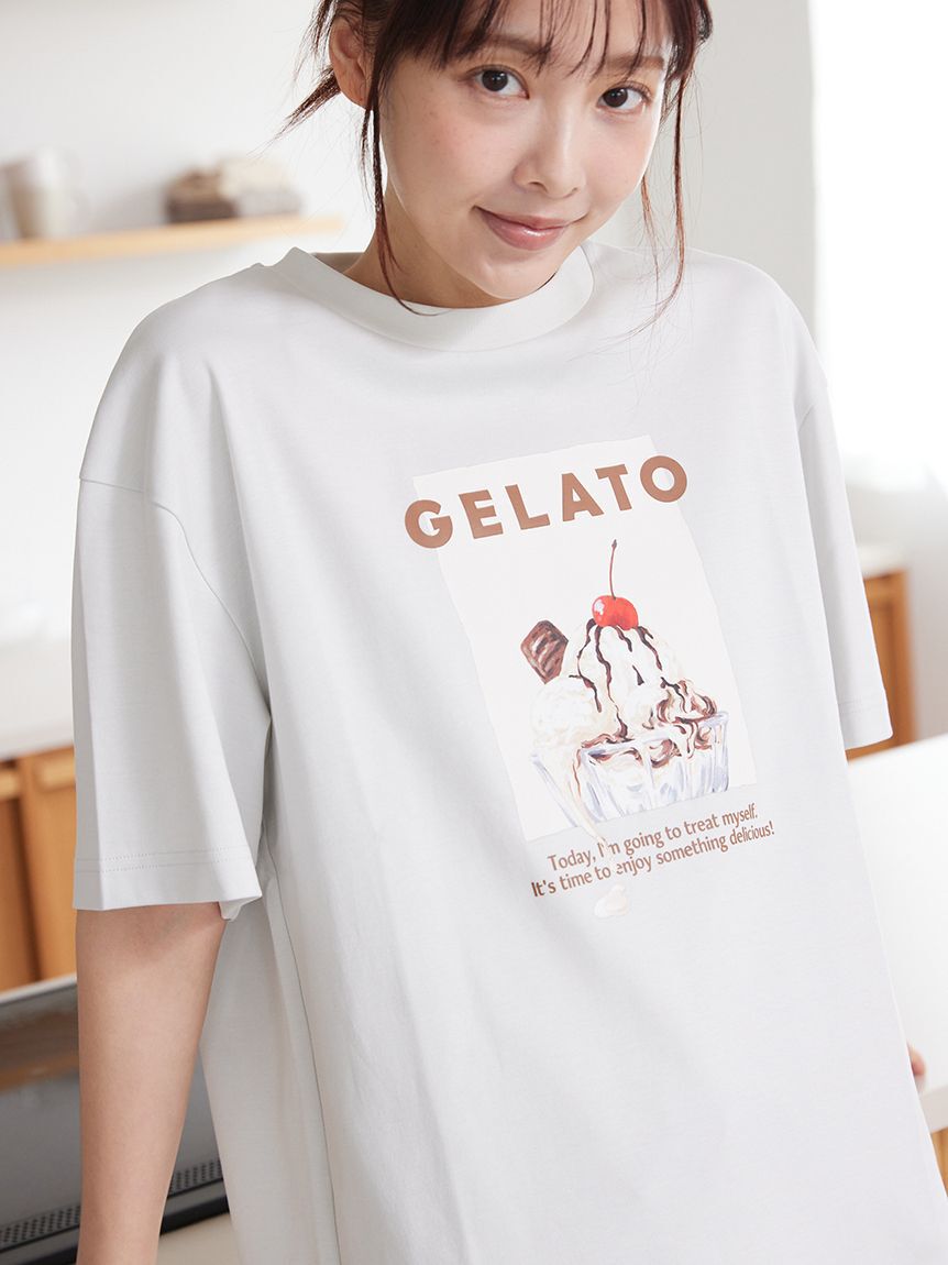gelato pique「【UNISEX】 【接触冷感】HIGH CALORIEワンポイントTシャツ」|ルームウェア|