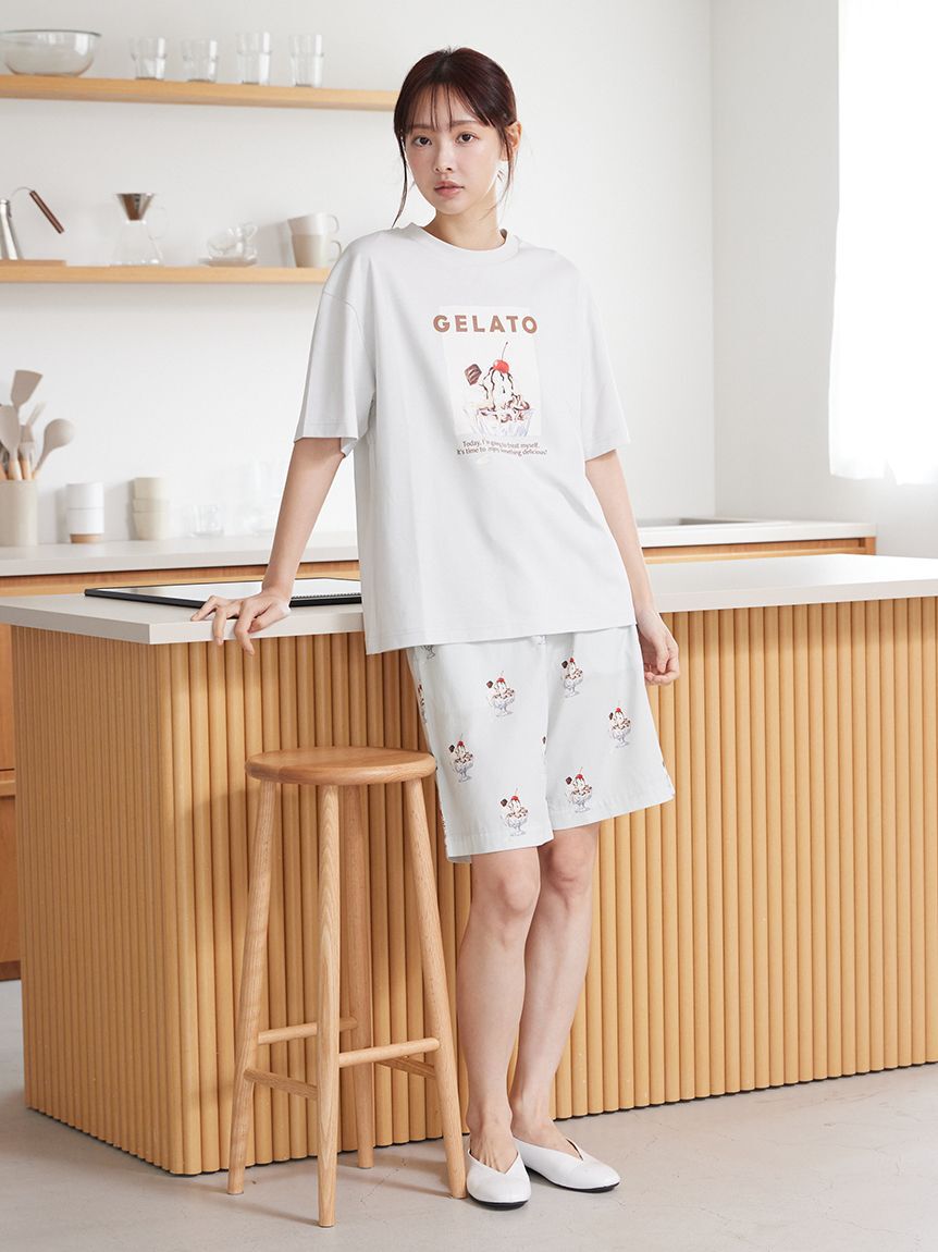 gelato pique「【UNISEX】 【接触冷感】HIGH CALORIEワンポイントTシャツ」|ルームウェア|