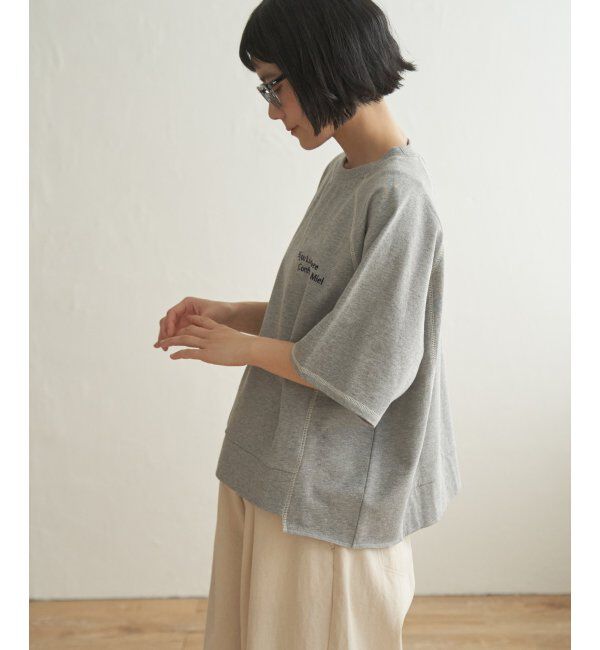 Lbc with Life「ミニ裏毛切り替え刺繍5分袖プルオーバー」|その他|