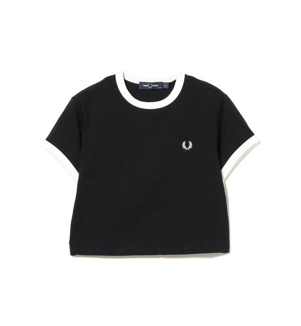 Ray BEAMS 「FRED PERRY / クロップド リンガー Tシャツ」|Tシャツ・カットソー|BLACK