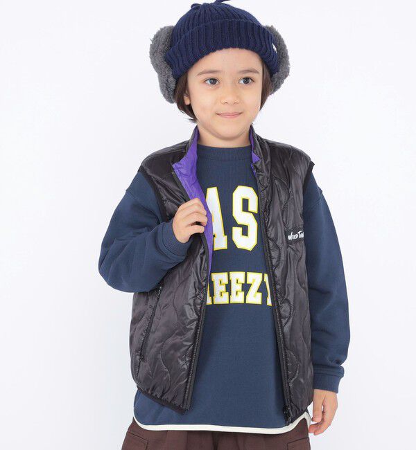 SHIPS KIDS「【SHIPS KIDS別注】WILD THINGS:100～125cm / リバーシブル ベスト」|ダウンベスト・ベスト|
