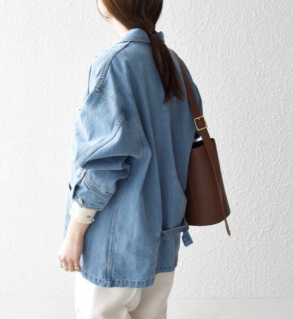 SHIPS any「SHIPS any:〈洗濯機可能〉ルーズ デニム カバーオール ジャケット［SHIPS any DENIM］」|デニムジャケット|