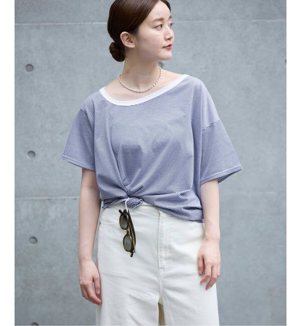 IENA「FOLKIN' VIOLETTE ROOM ASYMMETRY TEE Tシャツ FVR24407」|Tシャツ・カットソー|