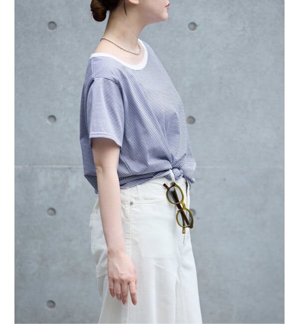IENA「FOLKIN' VIOLETTE ROOM ASYMMETRY TEE Tシャツ FVR24407」|Tシャツ・カットソー|