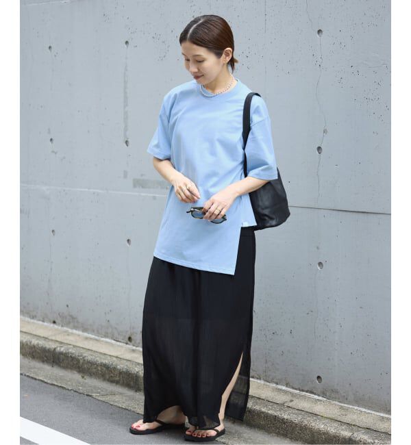 IENA「FOLKIN' VIOLETTE ROOM BACK OPEN TEE Tシャツ FVR26411」|Tシャツ・カットソー|