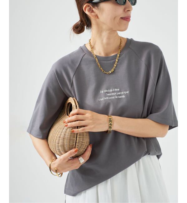 VERMEIL par iena「《予約》EMBROIDERY Tシャツ」|Tシャツ・カットソー|グレー