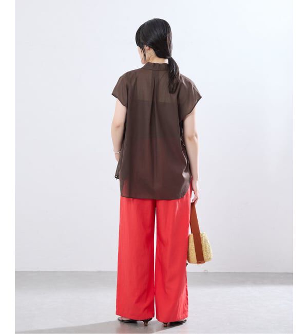 IENA「コットンシアーノースリーブシャツ」|シャツ・ブラウス|