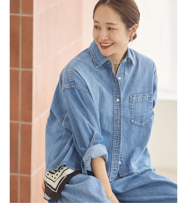 JOURNAL STANDARD「《予約》コーンデニムライトオンスクロップド シャツ」|シャツ・ブラウス|