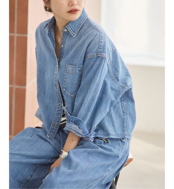 JOURNAL STANDARD「《予約》コーンデニムライトオンスクロップド シャツ」|シャツ・ブラウス|