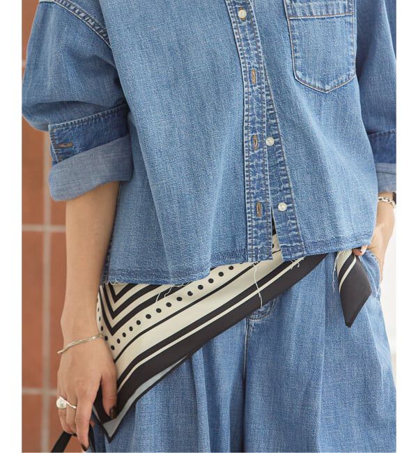 JOURNAL STANDARD「《予約》コーンデニムライトオンスクロップド シャツ」|シャツ・ブラウス|