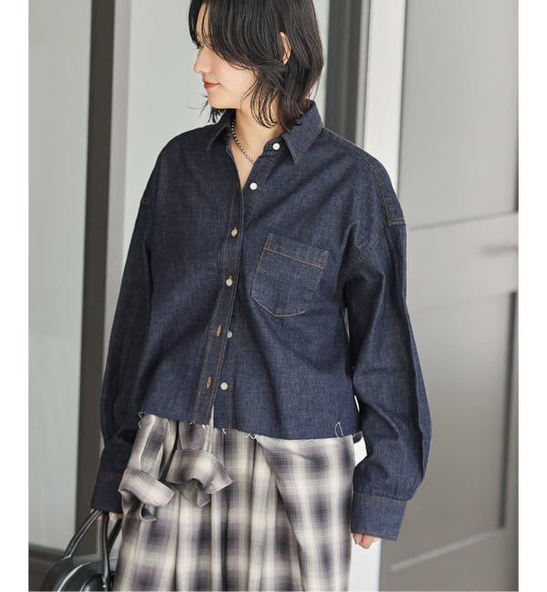 JOURNAL STANDARD「《予約》コーンデニムライトオンスクロップド シャツ」|シャツ・ブラウス|