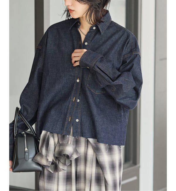 JOURNAL STANDARD「《予約》コーンデニムライトオンスクロップド シャツ」|シャツ・ブラウス|