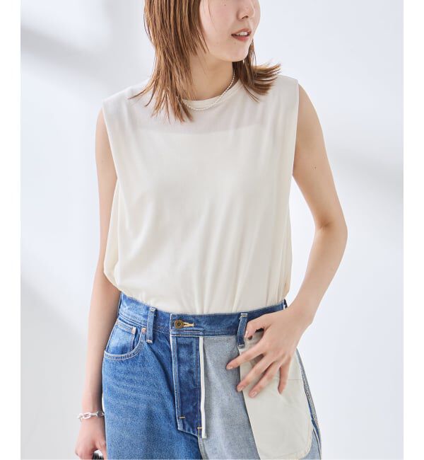 journal standard L'essage「《追加予約/接触冷感》クールタッチベロアタックノースリーブ」|Tシャツ・カットソー|ナチュラル