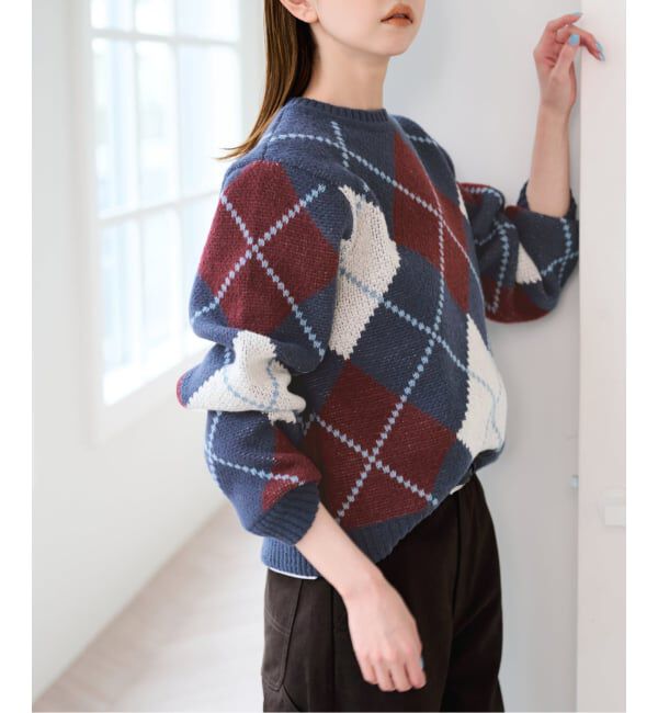 U by SPICK&SPAN「《予約》ダブルジャガードアーガイルニット」|ニット・セーター|