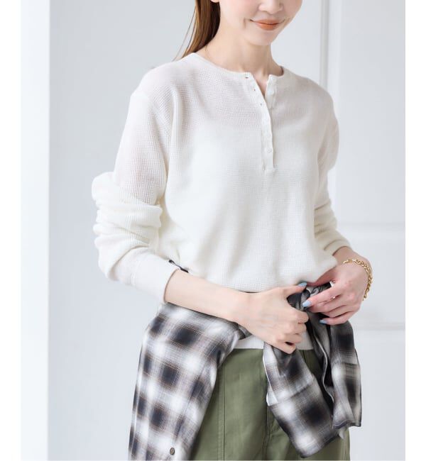 U by SPICK&SPAN「《予約》シアーワッフルヘンリーネックニット」|ニット・セーター|