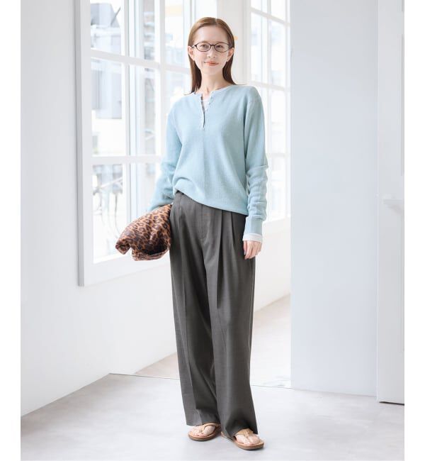 U by SPICK&SPAN「《予約》シアーワッフルヘンリーネックニット」|ニット・セーター|