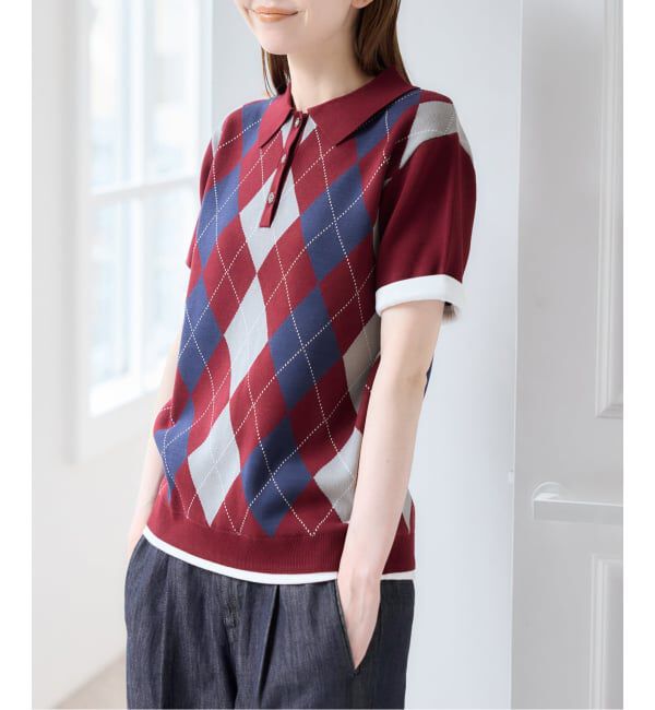 U by SPICK&SPAN「《予約》衿つきハーフスリーブニット」|ニット・セーター|