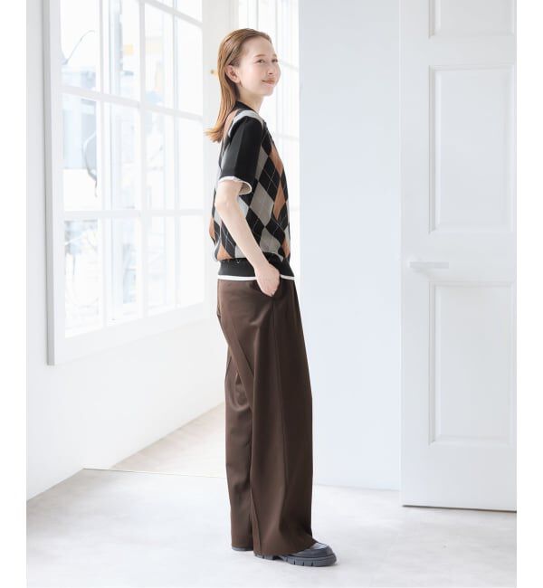 U by SPICK&SPAN「《予約》衿つきハーフスリーブニット」|ニット・セーター|