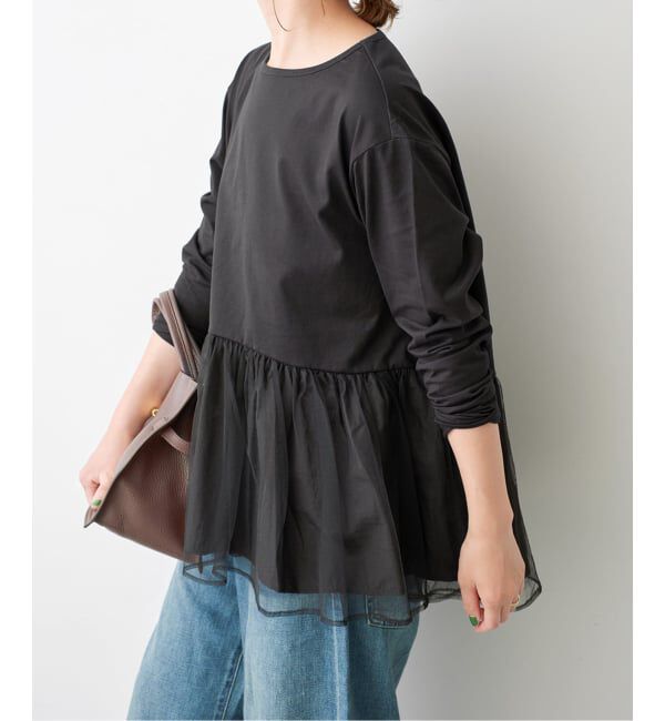 Spick and Span「《一部店舗+WEB限定 / 予約》チュールコンビフレアプルオーバー」|Tシャツ・カットソー|