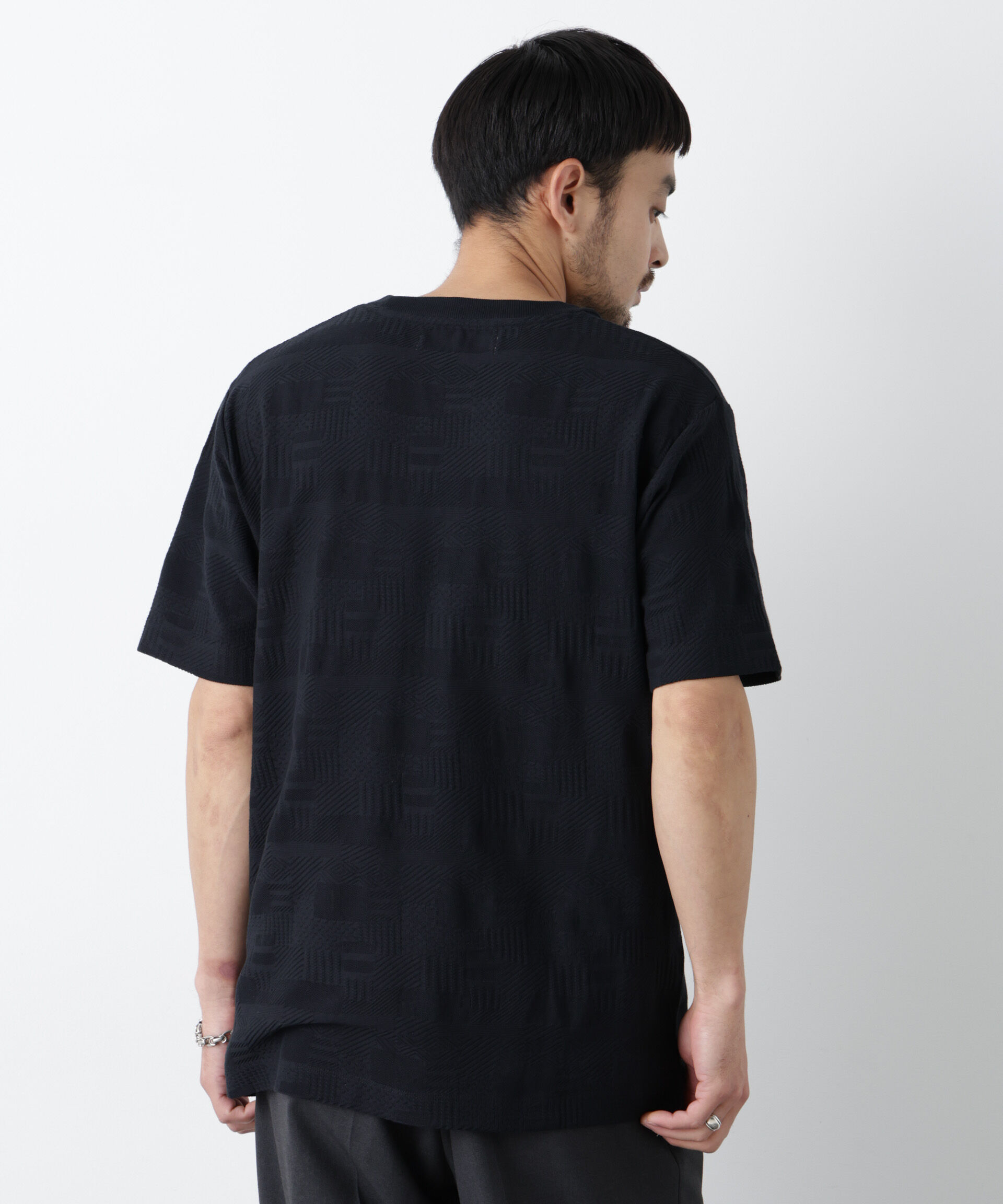 nano･universe「リンクスジャガードTシャツ 半袖」|Tシャツ・カットソー|