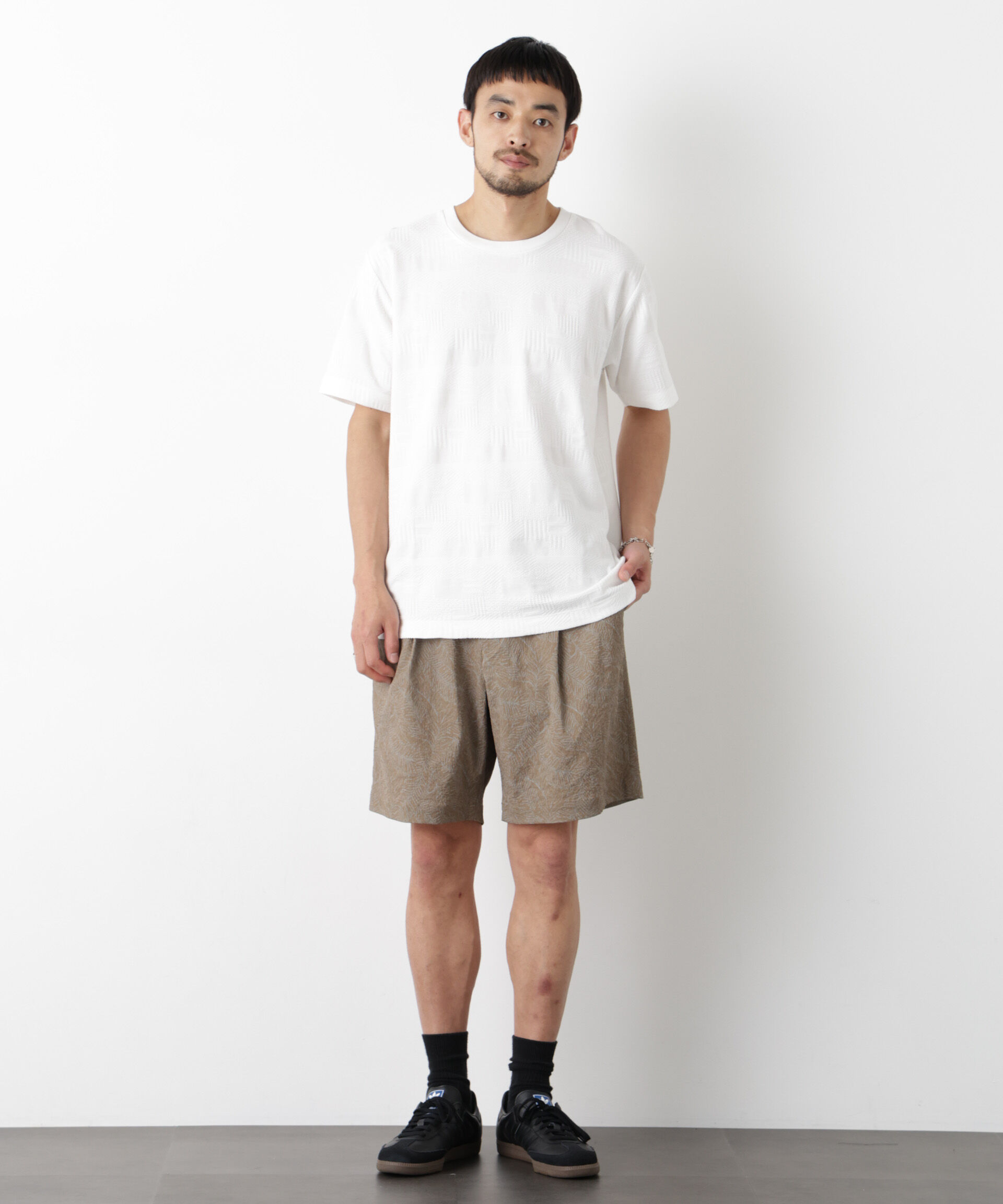 nano･universe「リンクスジャガードTシャツ 半袖」|Tシャツ・カットソー|