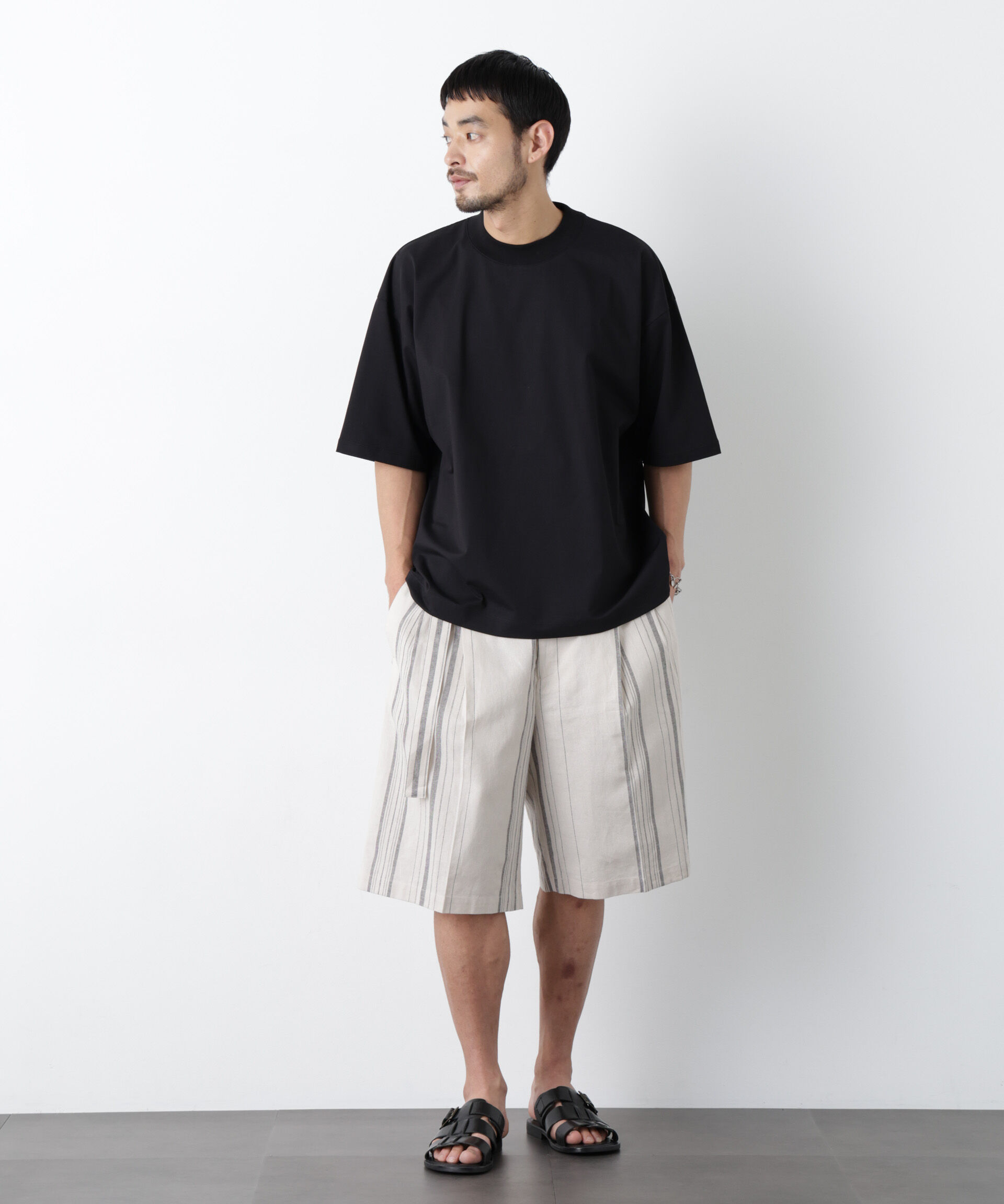 nano･universe「「モダンコンフォート」ハイゲージシルケットワイドモックネック」|Tシャツ・カットソー|