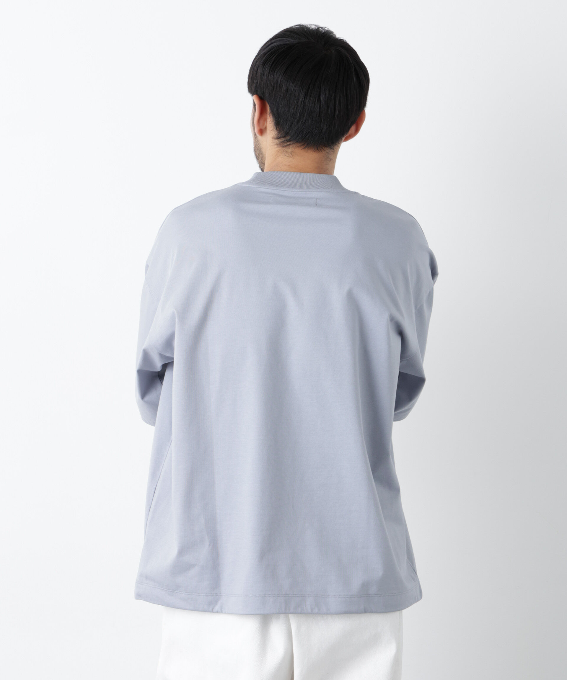 nano･universe「「モダンコンフォート」ハイゲージシルケットワイドモックネック」|Tシャツ・カットソー|