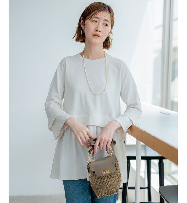23区「【SLOW/好評につき新色追加】エフォートレス デザインTシャツ」|Tシャツ・カットソー|アイボリー系