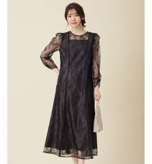 ANY SIS「【Lily Calin】クラシックナローレース ドレス」|ドレス|ブラック