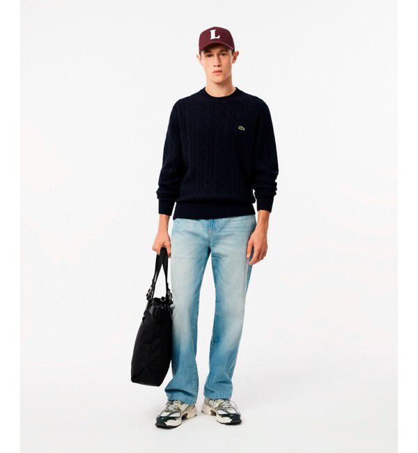 LACOSTE「ミドルゲージ ウールケーブルニット」|ニット・セーター|