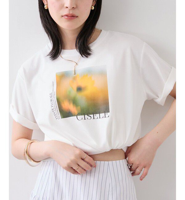 VIS「フォト＆ロゴアソートプリントTシャツ/接触冷感・汗染み防止」|Tシャツ・カットソー|ホワイト(10)