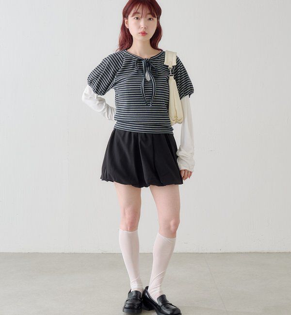  「ボウタイボーダーtee」|Tシャツ・カットソー|