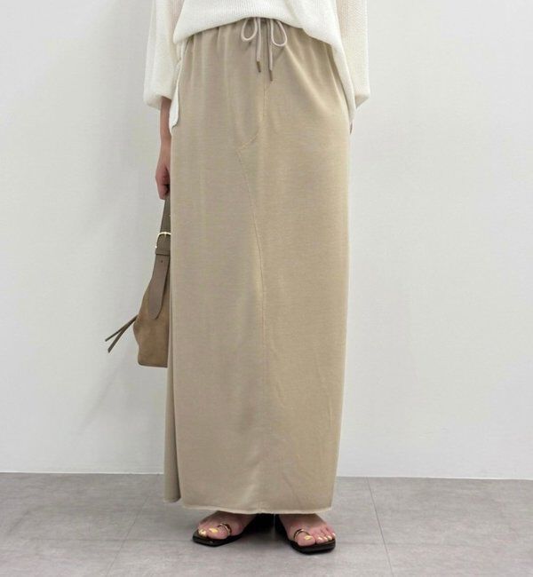  「≪セットアップ着用可≫カットマキシスカート」|スカート|ライトベージュ