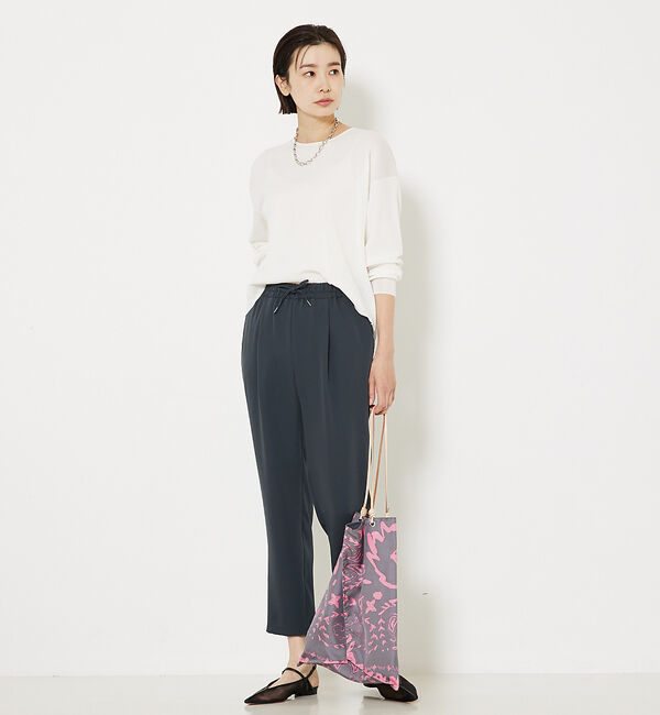 qualite「トルコサテンドロストパンツ」|スラックス|