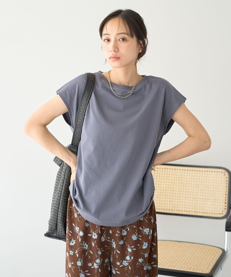 earth music&ecology「【遮熱・接触冷感・UVカット】フレンチスリーブTシャツ」|Tシャツ・カットソー|