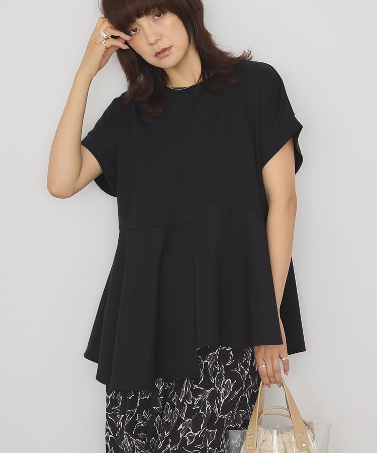 AMERICAN HOLIC「アシンメトリーペプラム ドッキングプルオーバー」|Tシャツ・カットソー|Black