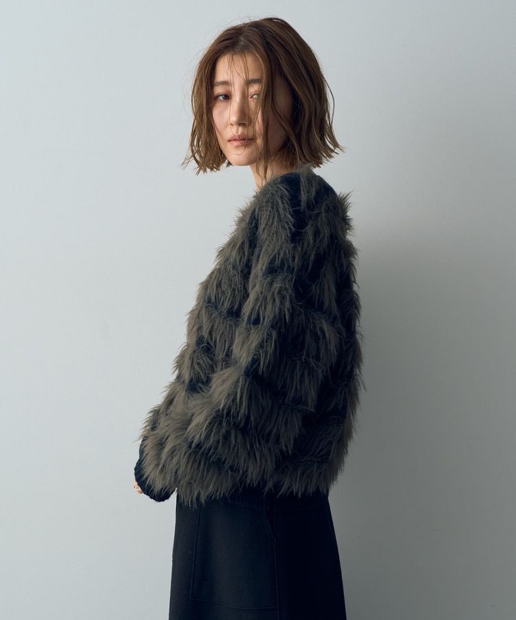 YECCA VECCA「フェザーボーダーニット」|ニット・セーター|