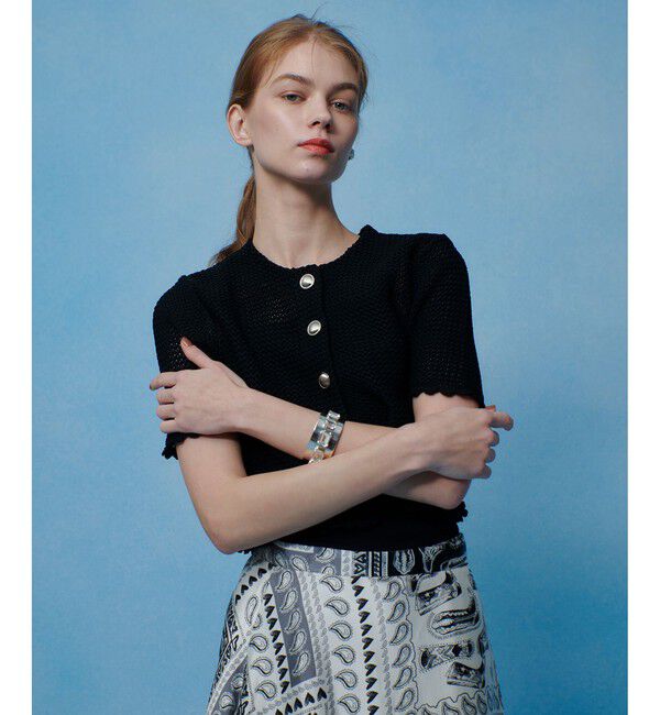 LOULOU WILLOUGHBY「メッシュクロッシェボレロカーディガン」|カーディガン|