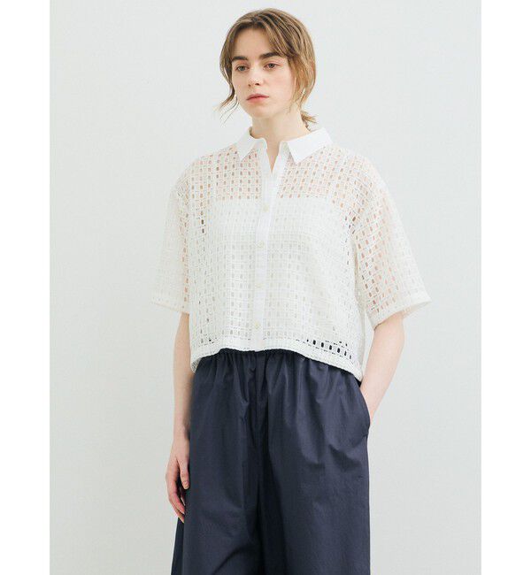 MARMARMAR「MARMARMAR メッシュレースボックスシャツ」|シャツ・ブラウス|