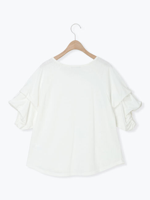Samansa Mos2「◇【接触冷感】アソート袖タックプルオーバー」|Tシャツ・カットソー|