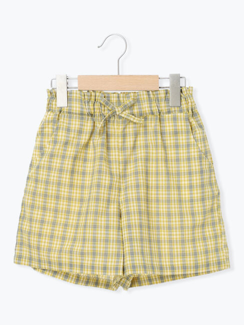 Samansa Mos2 Lagom「【140・150】チェックショートパンツ(セットアップ可)」|その他|イエロー
