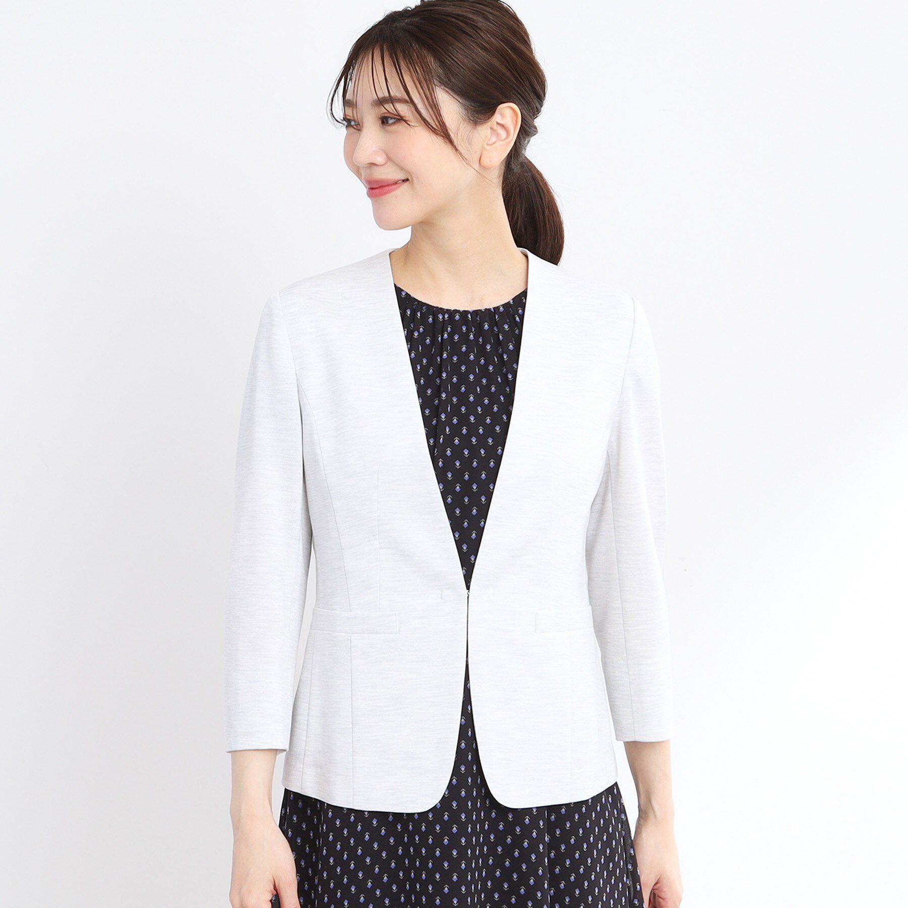 Reflect「【SS-4Lサイズ／洗える】匠ジャケット／ノーカラー」|ノーカラージャケット|