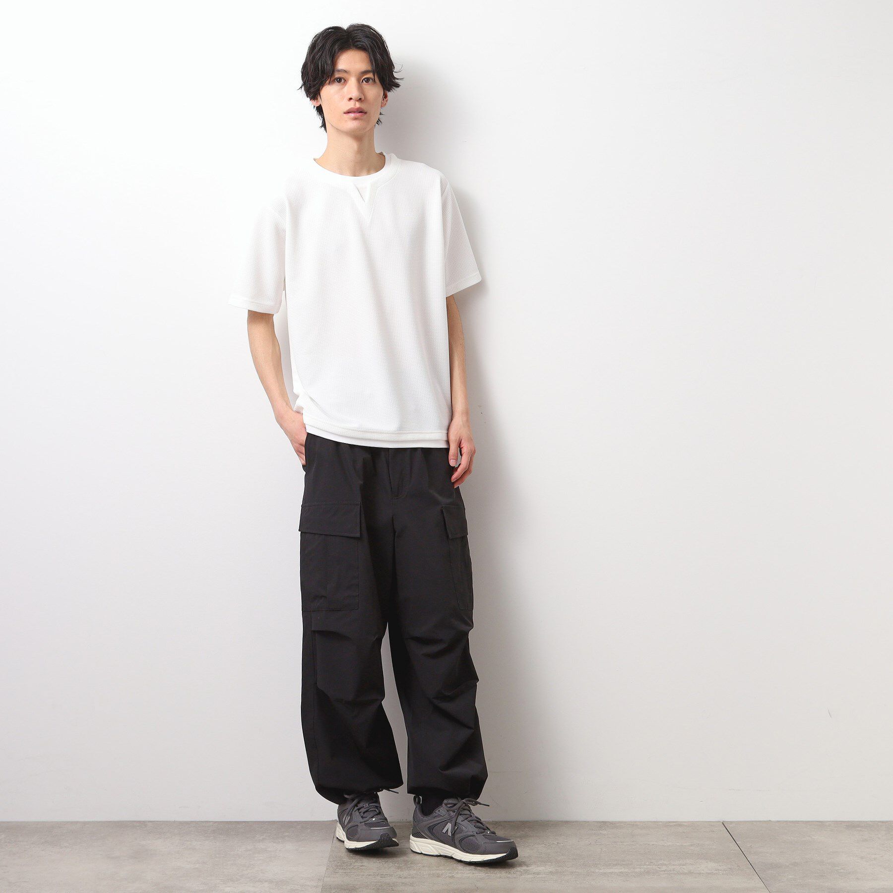 THE SHOP TK「ミニフクレキーネック半袖Tシャツ」|Tシャツ・カットソー|