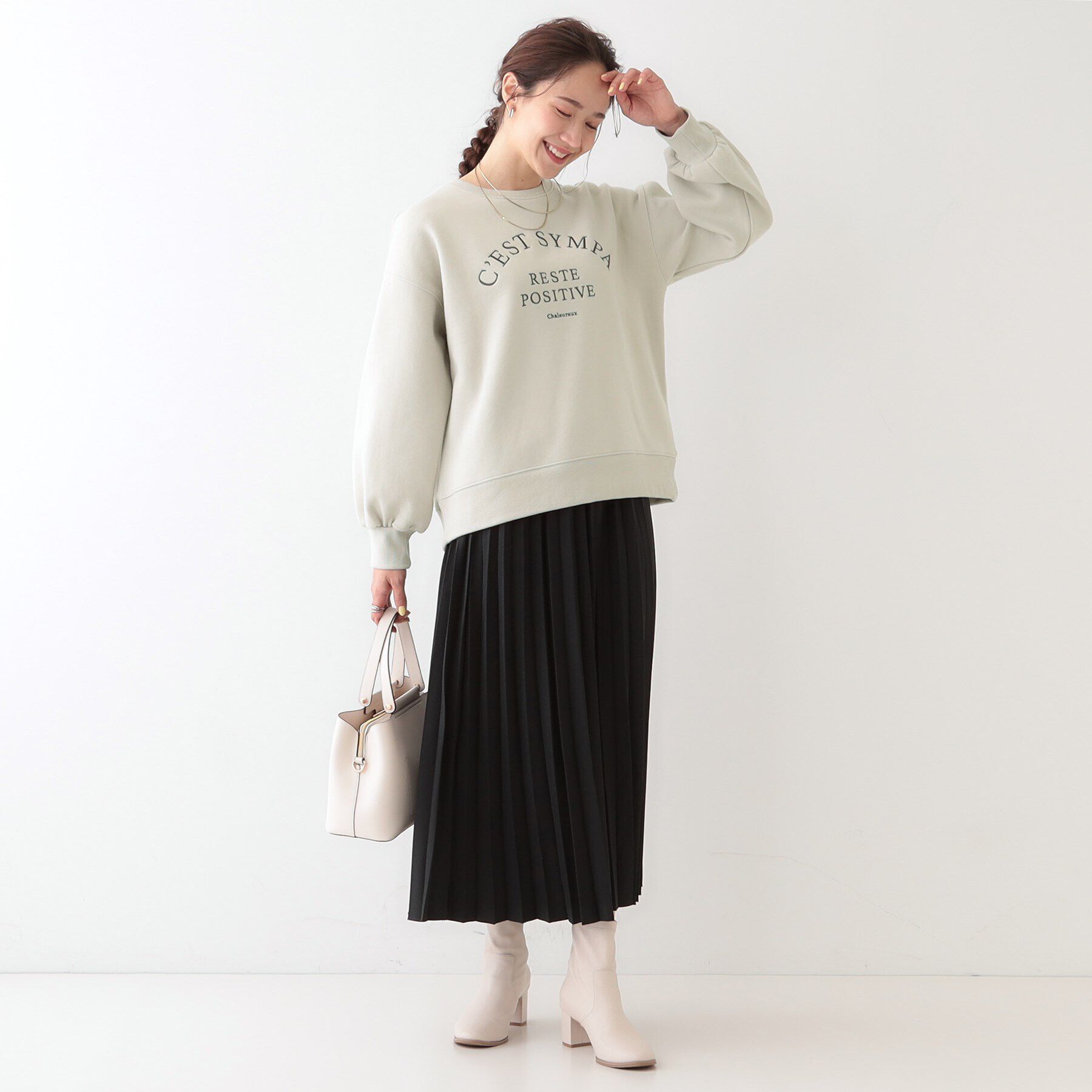 SHOO･LA･RUE「【S-LL】ロゴ刺繍で大人っぽく 裏起毛トップス」|Tシャツ・カットソー|