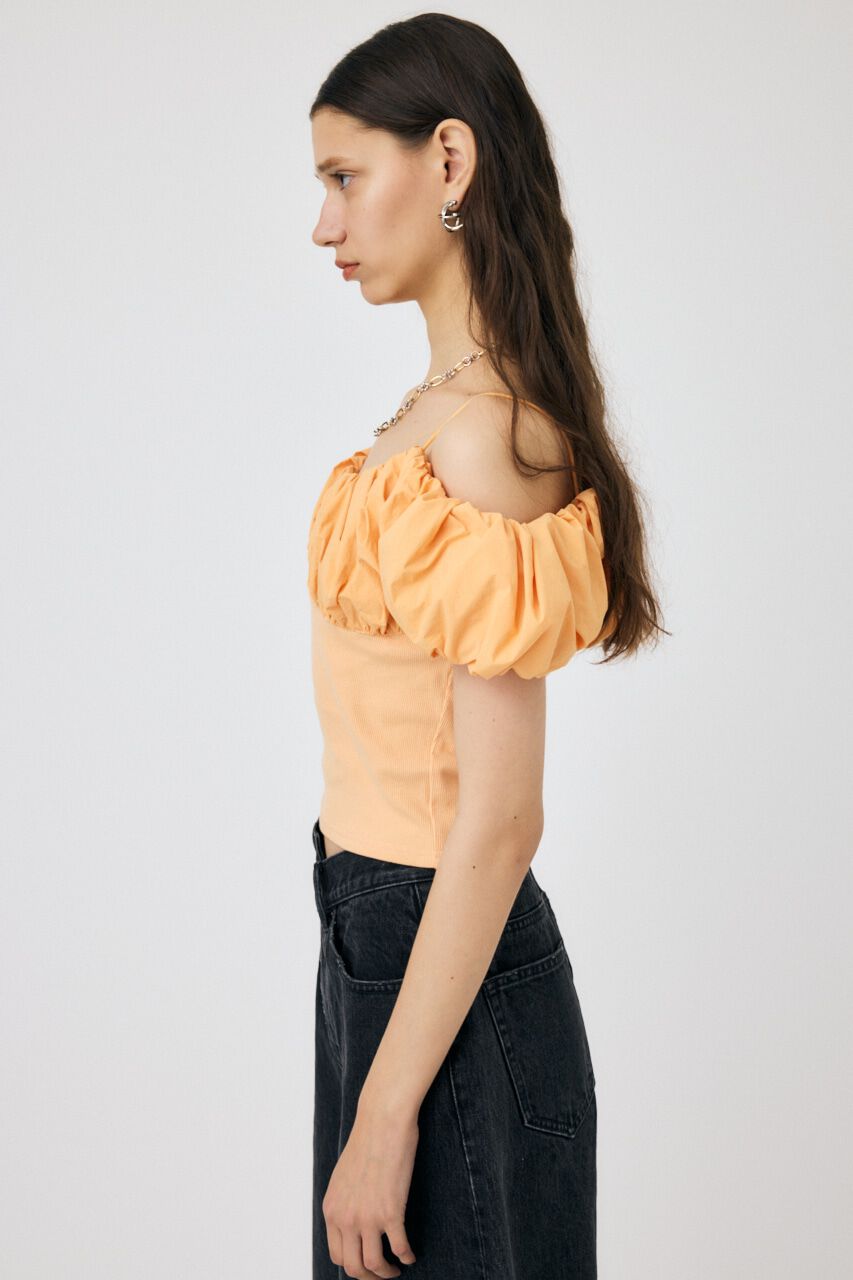 MOUSSY「VOLUME SLEEVE DOCKING トップス」|Tシャツ・カットソー|