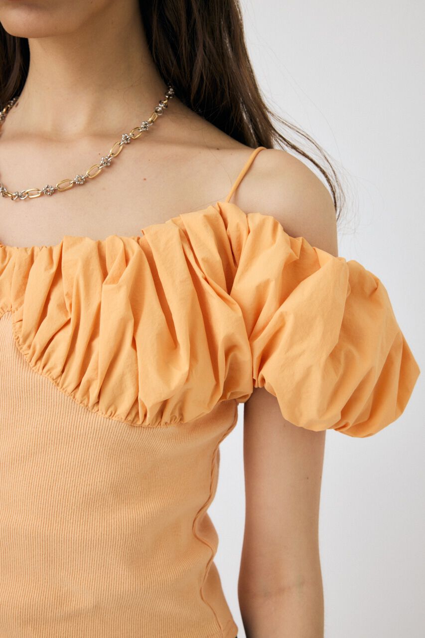 MOUSSY「VOLUME SLEEVE DOCKING トップス」|Tシャツ・カットソー|