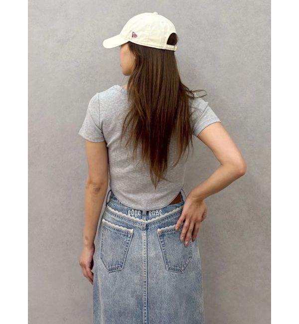 EVRIS「ハーフスリーブワンポイントヘンリーネックトップス」|Tシャツ・カットソー|