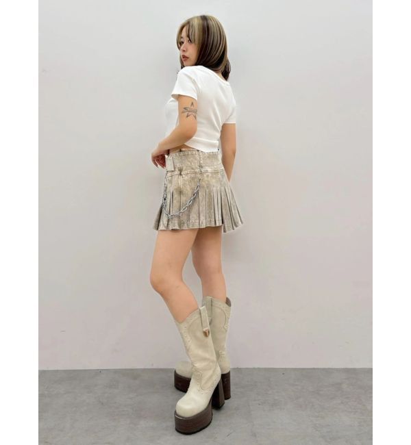 EVRIS「ハーフスリーブワンポイントヘンリーネックトップス」|Tシャツ・カットソー|