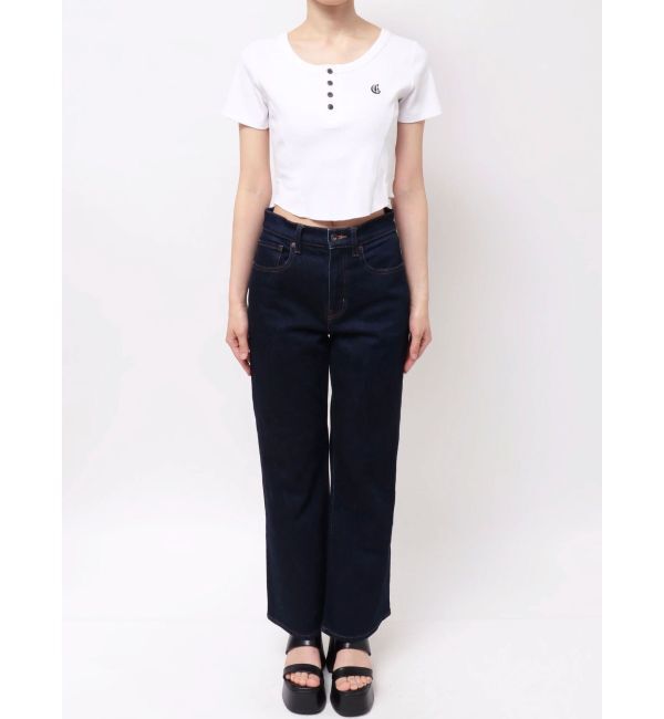 EVRIS「ハーフスリーブワンポイントヘンリーネックトップス」|Tシャツ・カットソー|