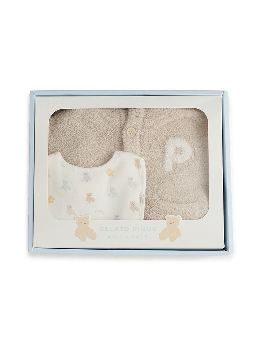 GELATO PIQUE KIDS & BABY「【ラッピング済み】【BABY】ベアポンチョ&スタイ2点セット ギフトBOX」|その他ベビー用品|